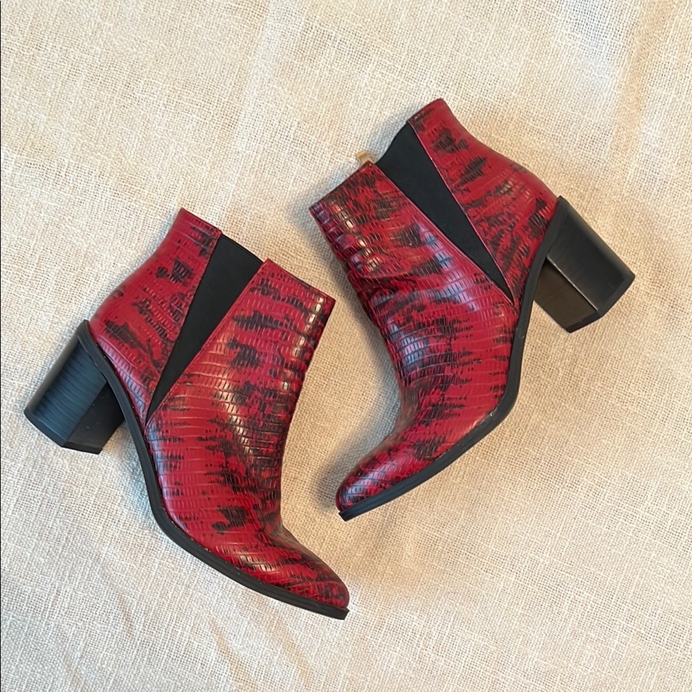 Red Ankle Boots
